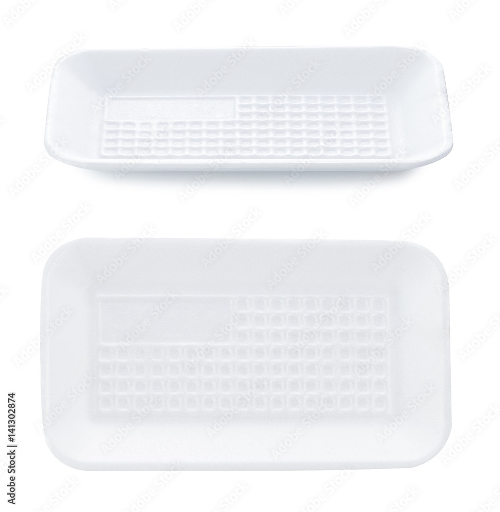 White empty styrofoam isolate on white background White empty styrofoam isolate on white background