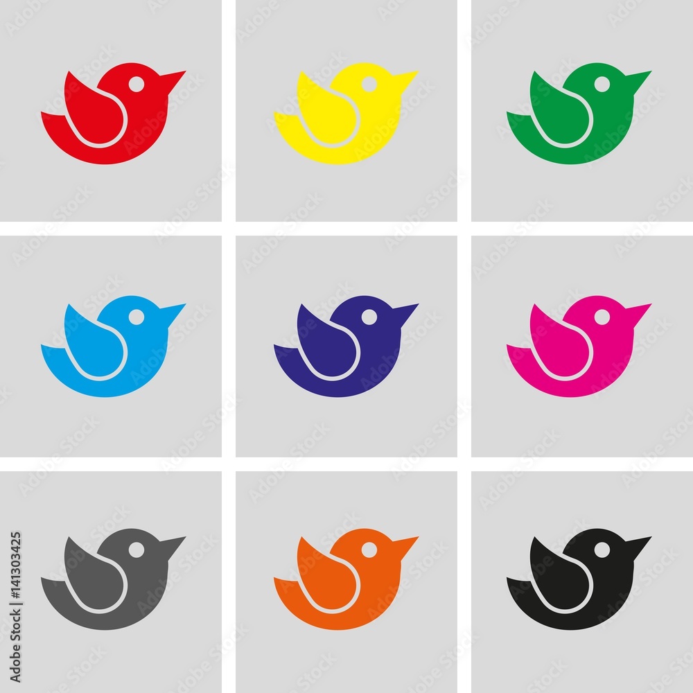 Naklejka premium bird icon stock vector illustration flat design