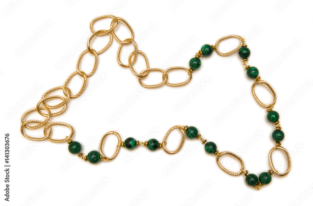 Nice elegant necklace isolated on white background Nice elegant necklace isolated on white background