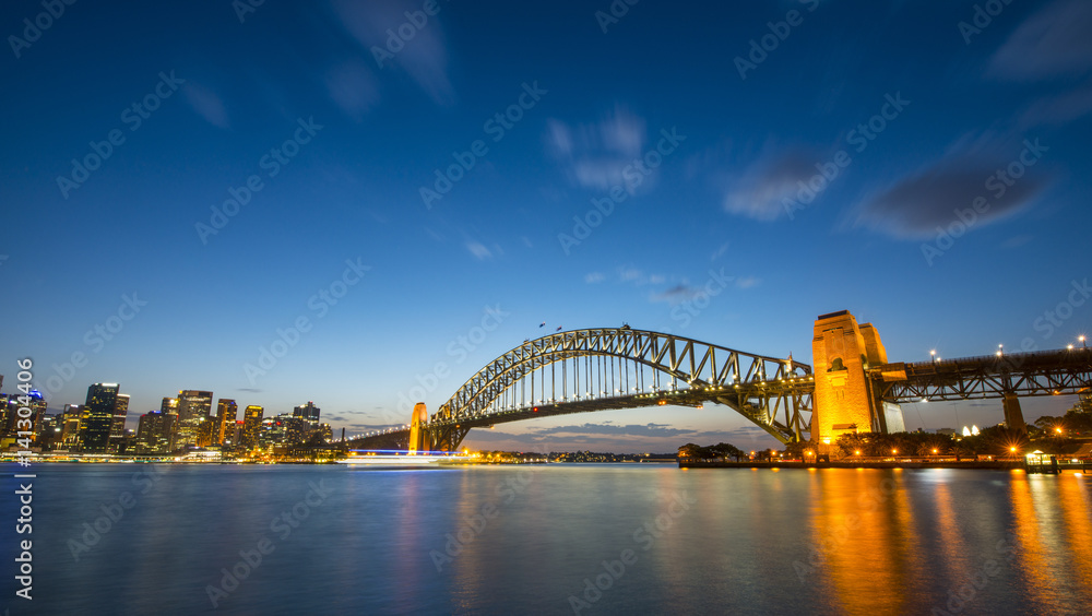 Sunset from Sydney Harbor bridge.