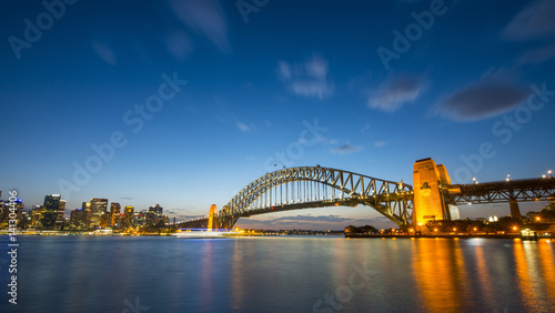 Sunset from Sydney Harbor bridge. © leelakajonkij