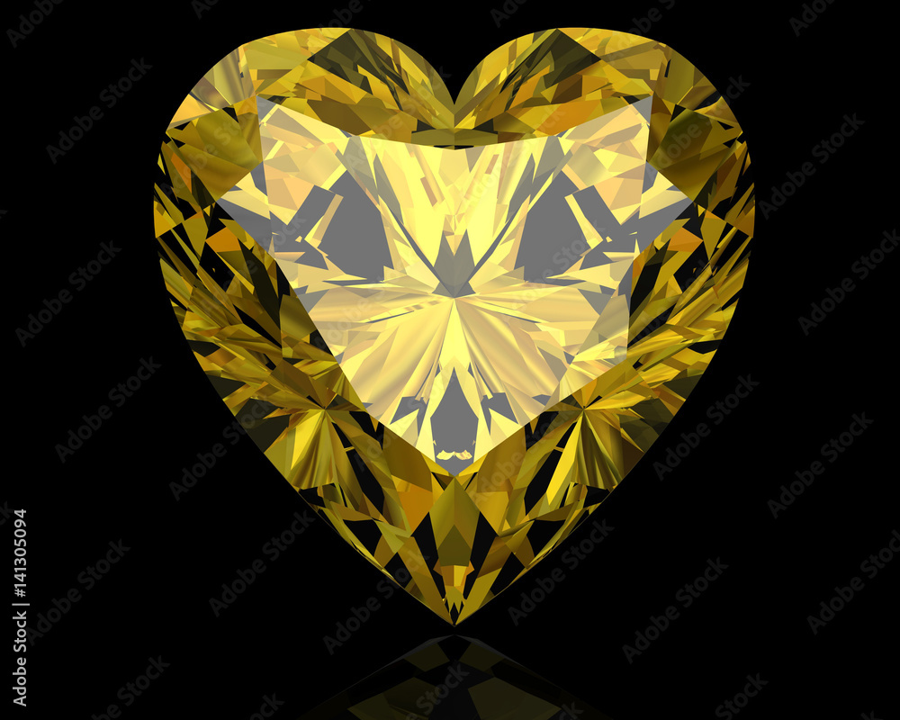 Fototapeta premium yellow sapphire jewel (high resolution 3D image)