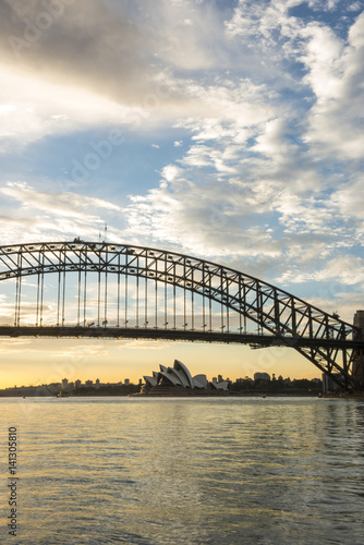 Sydney, Australia February 2017 : Stunning Sunrise from Sydney Opera house look toward from North Sydney on 4 February 2017.