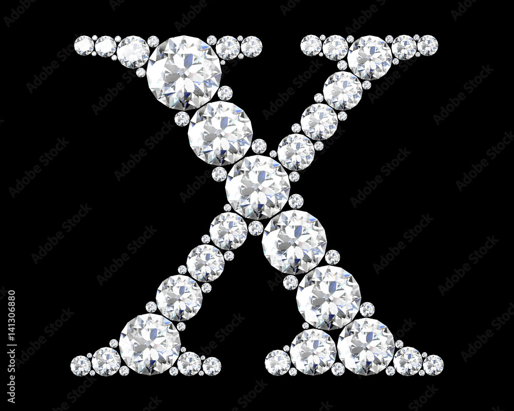 Diamond letters with gemstones (high resolution 3D image) Diamond letters with gemstones (high resolution 3D image)