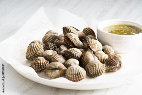Delicious boiled or steamed cockles.