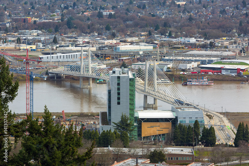 Tilikum Crossing over Willamette River photo