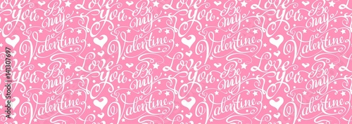 love you. Background seamless pattern. Hand lettering calligraphic handwriting. Vector image