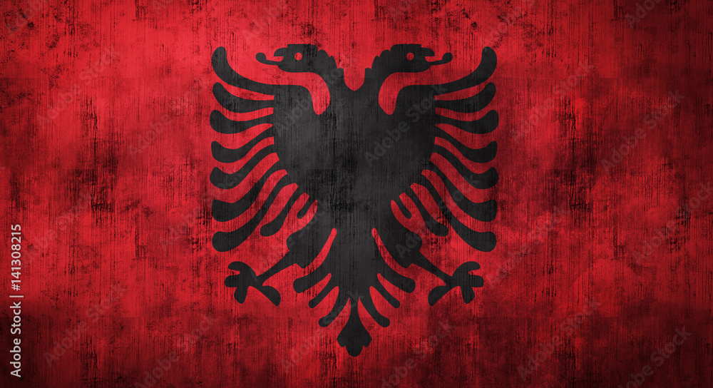 Grunge crumpled Albania flag. 3d rendering Stock Illustration Adobe Stock