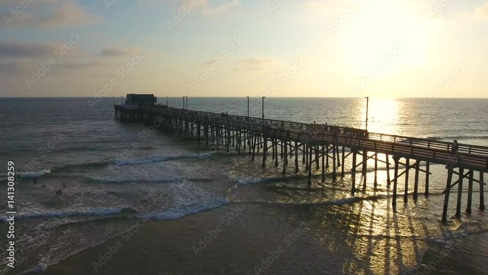 Pier low angle zoom out at sunset Pier low angle zoom out at sunset