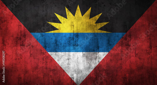 Grunge crumpled Antigua and Barbuda flag. 3d rendering