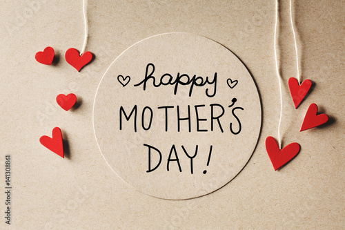 Happy Mothers Day message with small hearts