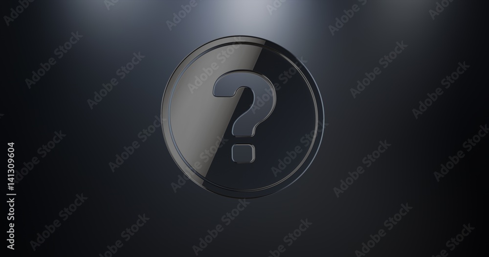 Question Badge Black 3d Icon Question Badge Black 3d Icon