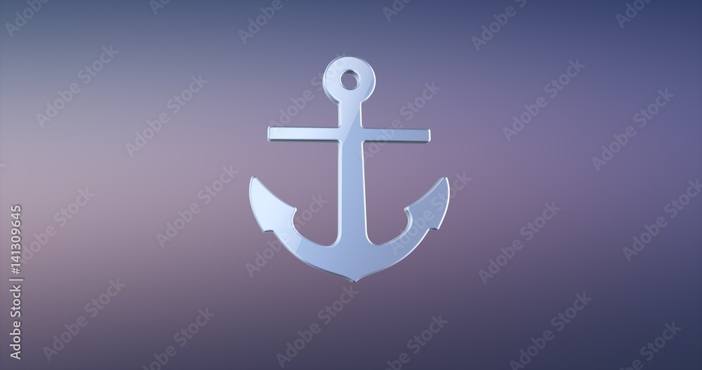 Sea Anchor Silver 3d Icon