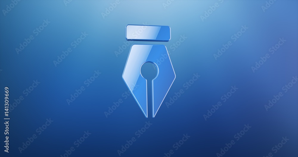 Fountain Pen Nib Blue 3d Icon
