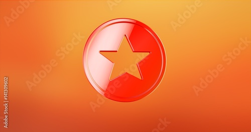 Star Badge Red 3d Icon