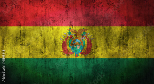 Grunge crumpled Bolivia flag. 3d rendering