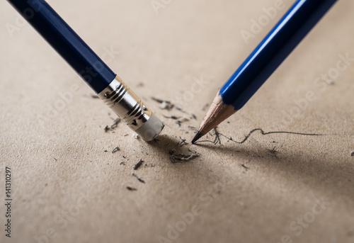 Write sharpened and erase concept