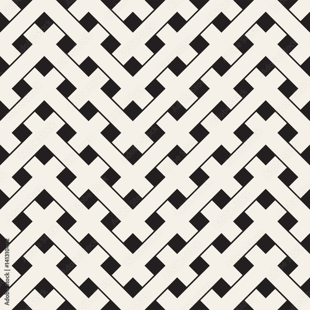 Weave Seamless Pattern. Stylish Repeating Texture. Black and White Geometric Vector Illustration. Weave Seamless Pattern. Stylish Repeating Texture. Black and White Geometric Vector Illustration.