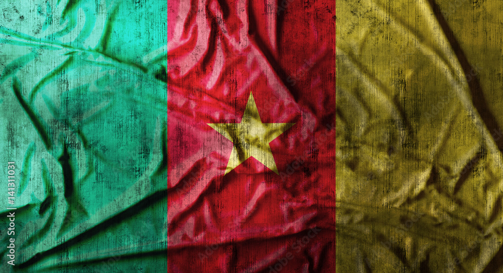Grunge crumpled Cameroon flag. 3d rendering Grunge crumpled Cameroon flag. 3d rendering