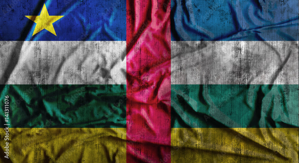 Grunge crumpled Central African Republic flag. 3d rendering