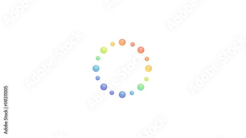 花火や波紋のように広がるアニメーション　円形　レインボーカラー・虹色　背景付き