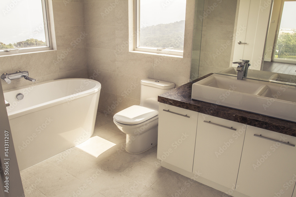 Fototapeta premium Modern home interior bathroom