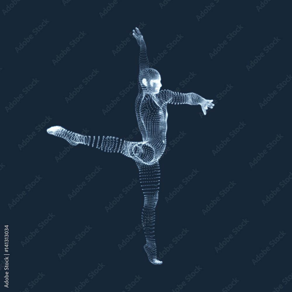 Obraz premium Gymnast. Man. 3D Human Body Model. Gymnastics Activities for Icon.
