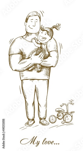 dad and daughter. fatherhood. paternal feelings