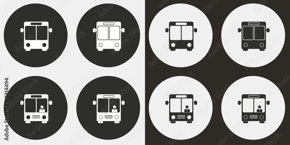 Bus icon set. Bus icon set.