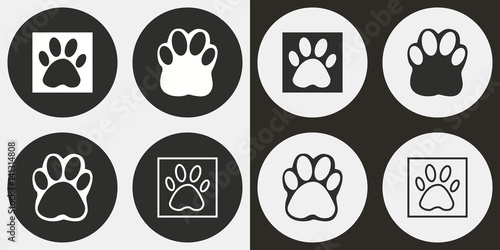 Paw icon set.