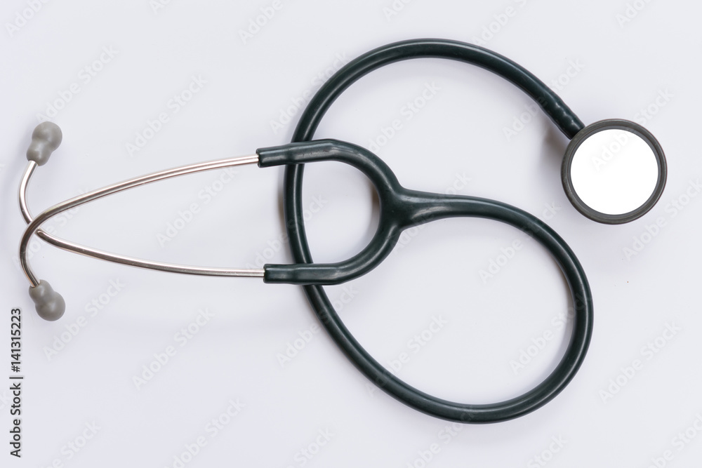 Stethoscope isolated.Concept for health and Top view Stethoscope isolated.Concept for health and Top view