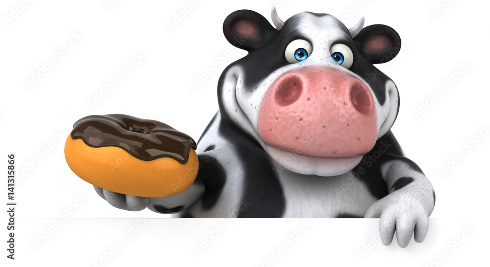 Fun cow - 3D Illustration Fun cow - 3D Illustration