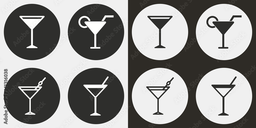 Cocktail icon set. Cocktail icon set.