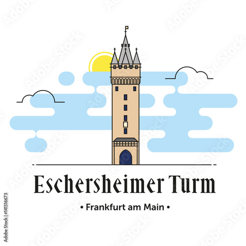 Eschersheimer Turm Frankfurt am Main illustration