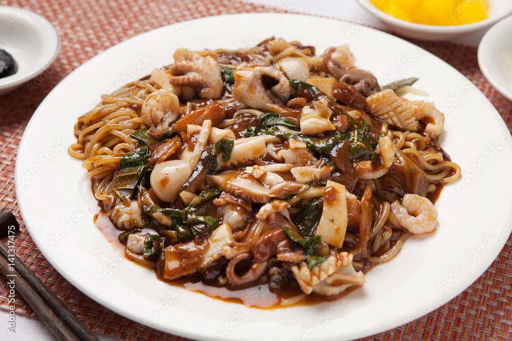 jajangmyeon, black-bean-sauce noodles jajangmyeon, black-bean-sauce noodles