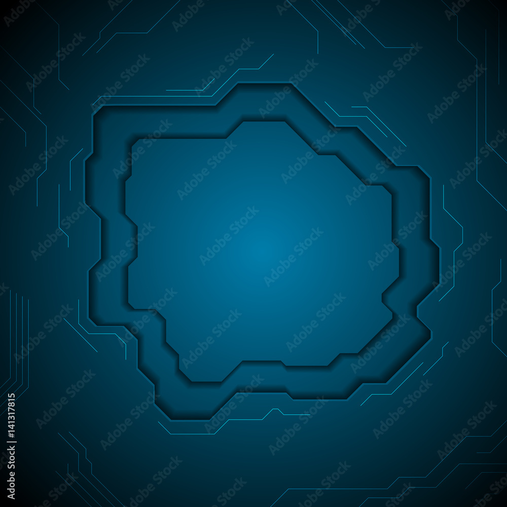 Dark blue technology abstract background with circuit board