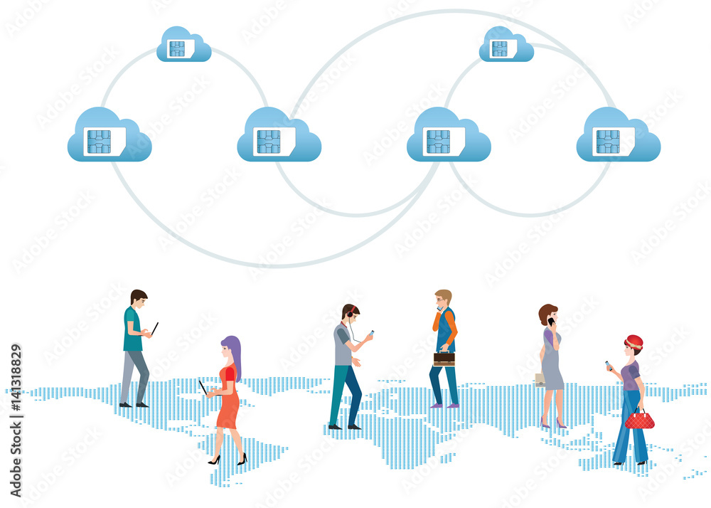 SIM card in the blue cloud . SIM card in the blue cloud .