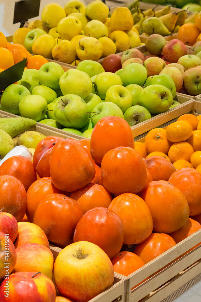 counter with fruit persimmon counter with fruit persimmon