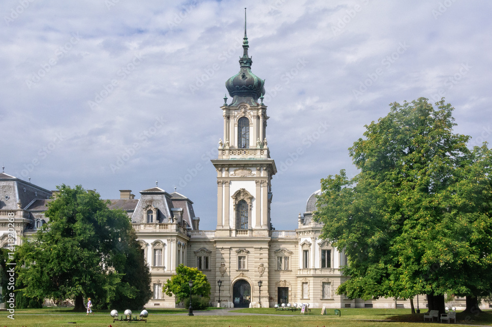 The central tower of Festetics Palace in Keszthely, Hungary The central tower of Festetics Palace in Keszthely, Hungary
