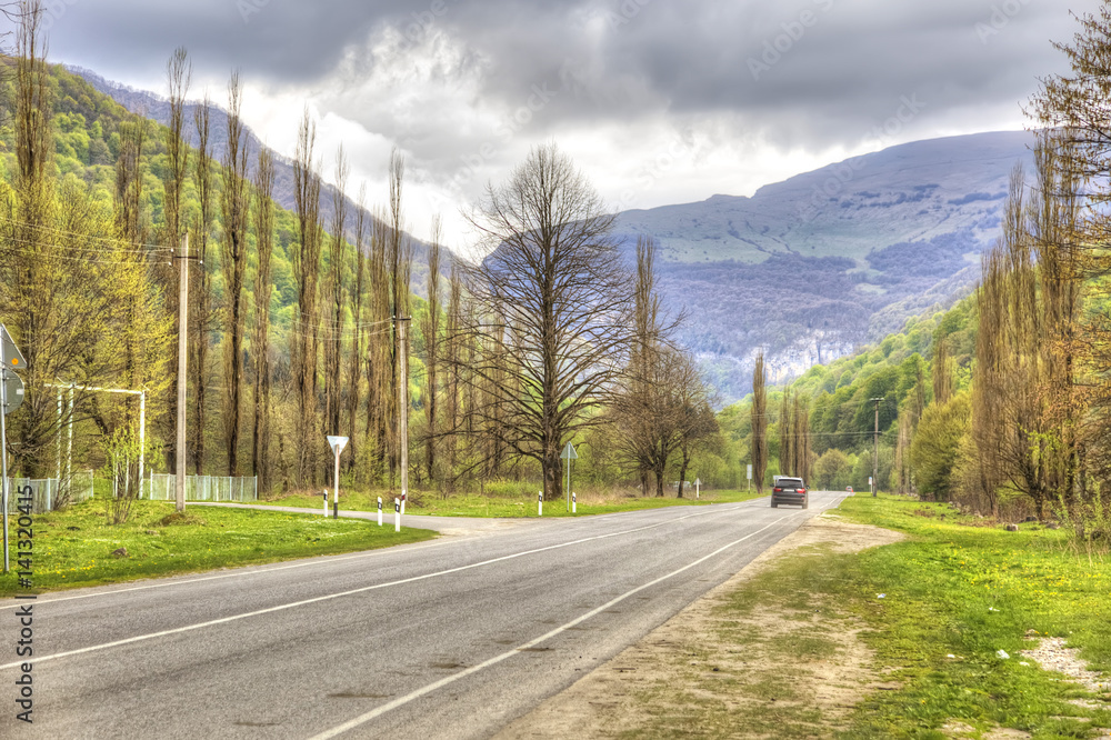 Caucasus. Road in the mountains