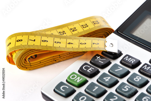 Canvas-taulu Centimeter and calculator isolated