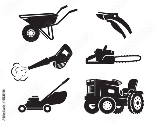 Gardening equipment icons