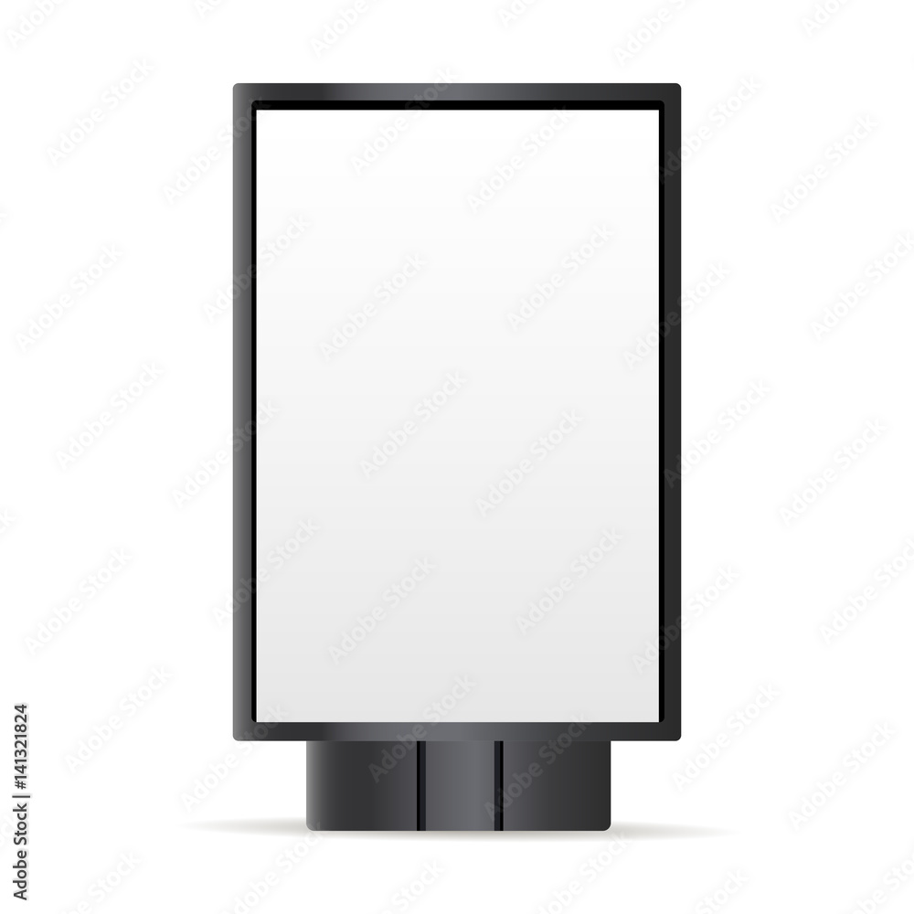 Billboard with blank screen isolated. Mockup for advertising banners, posters, design or branding. Vector illustration Billboard with blank screen isolated. Mockup for advertising banners, posters, design or branding. Vector illustration