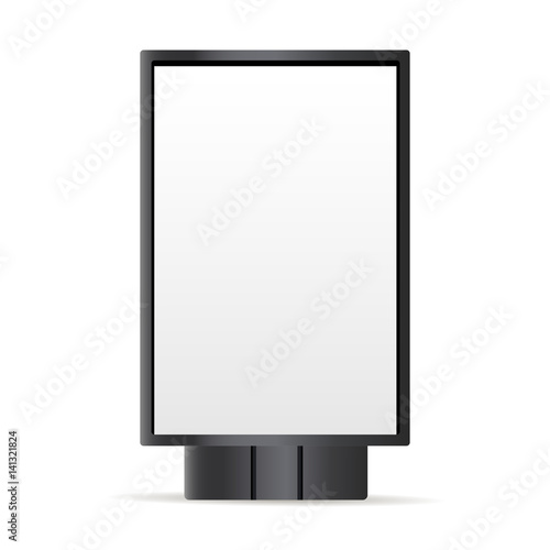 Billboard with blank screen isolated. Mockup for advertising banners, posters, design or branding. Vector illustration
