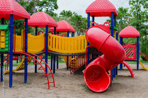 Outdoor player for children at playground in the park.
