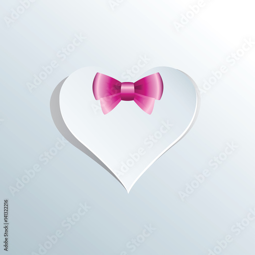 Gift Card. Heart in gift. Valentine's Day. Abstract paper heart.