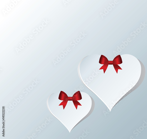 Abstract paper hearts. Heart in gift. Vector image.
