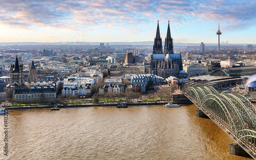 Aerial view of Cologne  Germany.
