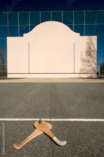 Pala, mur, Fronton, raquette photo