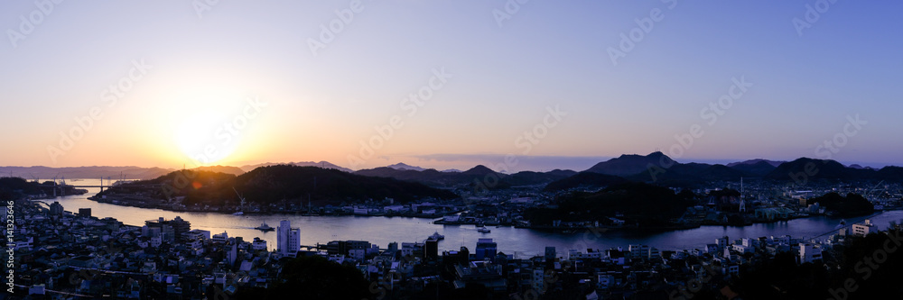 Dawn panorama view of ONOMICHI, Hiroshima